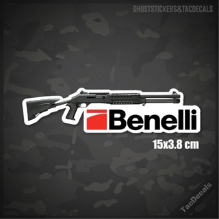 สติกเกอร์ปืนลูกซองBenelli สติกเกอร์Tactical ติดรถยนต์ มอเตอร์ไซค์ กล่องปืน บ้าน อาคาร สำนักงาน ร้านค้า