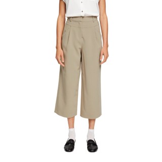 ESPRIT Womens High-rise culottes with waist pleats