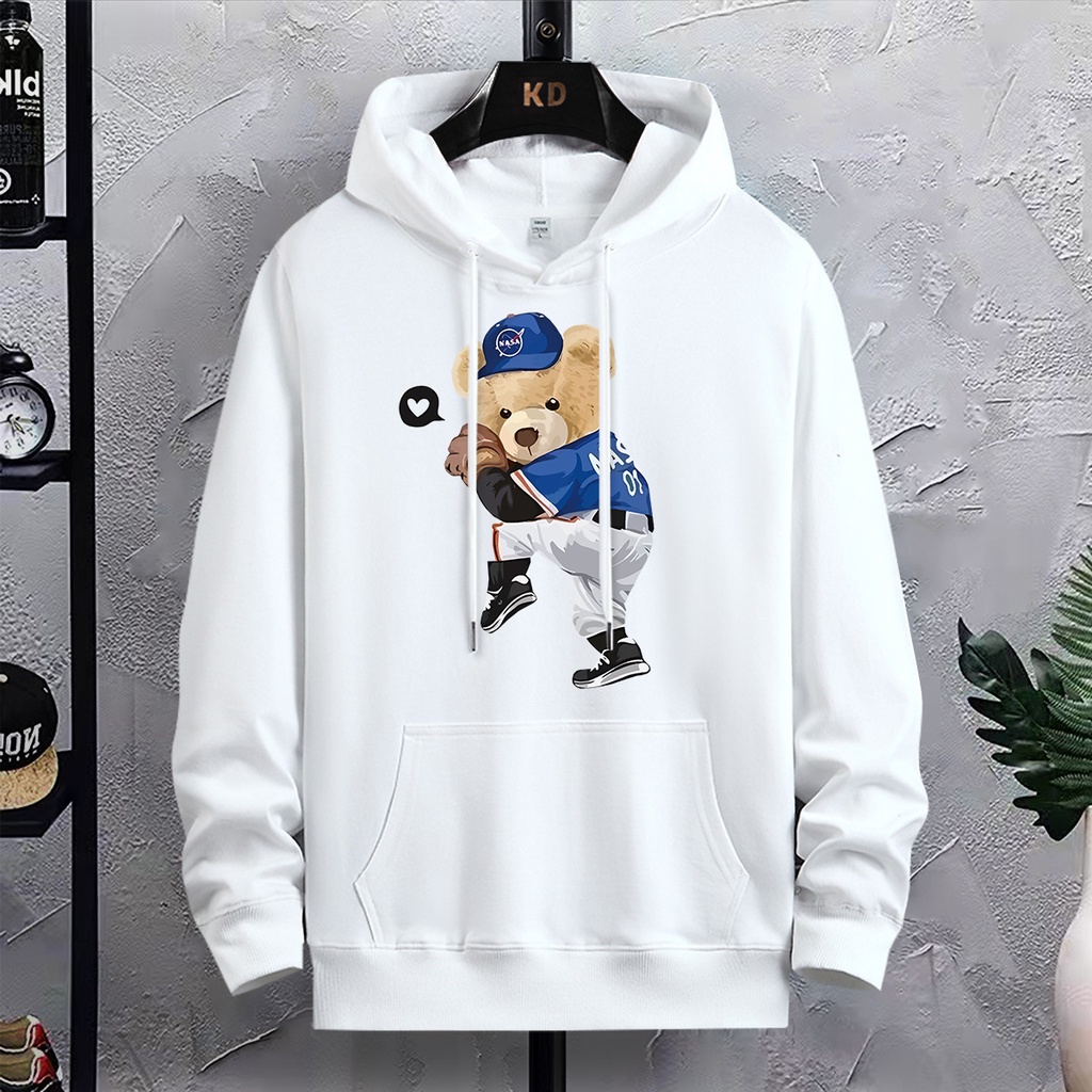 เสื้อฮู้ดแขนยาวผ้านุ่มใสสบายฯ ลายสวยแฟชั่งได้ทั้งชายและหญิงL319