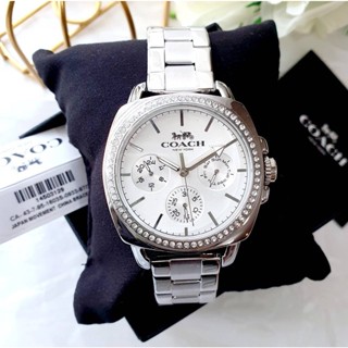 💚แท้💯 พร้อมส่ง💚นาฬิกา COACH 14503129 Ladies Boyfriend Silver Tone Stainless Glitz Watch