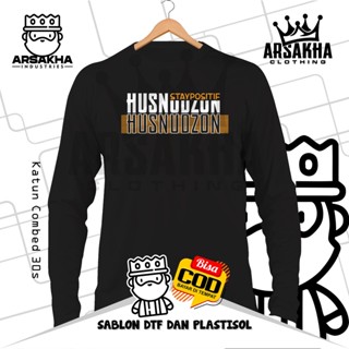 เสื้อยืดแขนยาว ผ้าฝ้าย พิมพ์ลาย Husnudzon DaWah Distro Combed 30S สําหรับผู้ชาย