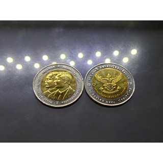 เหรียญ 10 บาทสองสี (ครุฑ) ที่ระลึก 100 ปี ธนาคารแห่งแรก ธ.ไทยพาณิชย์ ปี2550 ไม่ผ่านใช้