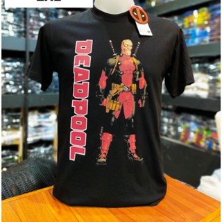 เสื้อยืดMarvel ลิขสิทธิ์แท้ ลาย เดดพูล สีดำ (MVX-321)