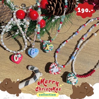 &lt;โค้ดLXJATลด15%&gt; christmas clay collection *เลือกตัวอักษรเองได้*🎄🌟(กำไล พวงกุญแจ สร้อยลูกปัด สร้อยดินปั้น จี้ดินปั้