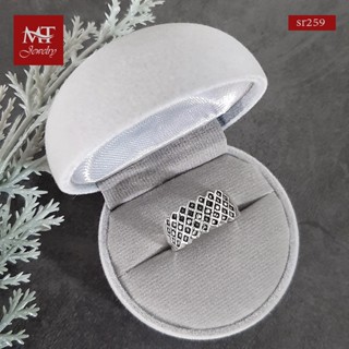 MT แหวนเงินแท้ ลายตาข่าย งานรมดำ ไซส์: 51, 54, 56, 59 Solid 925 Sterling Silver Ring (sr259) MT Jewelry มณีธารา