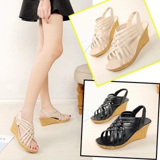36-41รองเท้าส้นตึก รองเท้าส้นสูงผู้หญิง ไซส์ใหญ่ รองเท้าแฟชั่นผู้หญิงใหม่ล่าสุด  Peep Toe ส้นสูง 7ซม
