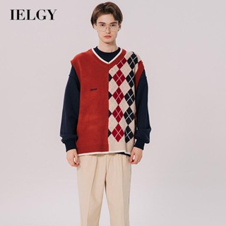 Ielgy เสื้อกันหนาว เสื้อกั๊ก ทรงหลวม สไตล์ญี่ปุ่น สําหรับผู้ชาย