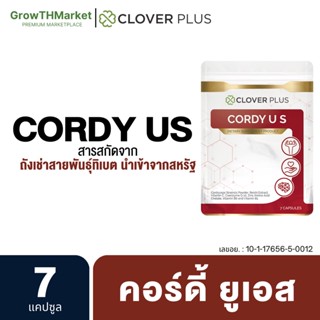 Clover Plus Cordy US คอร์ดี้ สารสกัด ถั่งเช่า เห็ดหลินจือ วิตามินซี วิตามินบี6 บี1 1 ขวด 7 แคปซูล