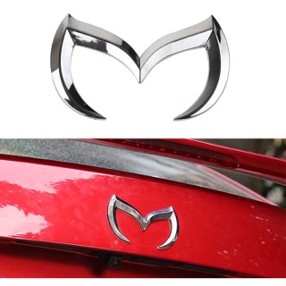 โลโก้ ปีศาจ มาสด้า งานโลหะ สีเงินเงา แต่งทั่วไป Silver Evil M Badge Emblem Rear Truck Decor Sticker for Mazda 3 5 6