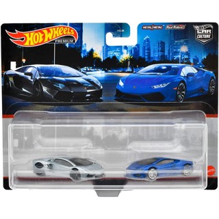 รถเหล็ก HOTWHEELS PREMIUM รถเหล็ก ของแท้ 2 Pack Lamborghini Aventador Coupe / Huracan LP 610-4 (HWP2022_#HFF32)