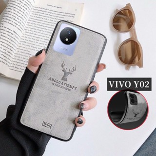 เคสโทรศัพท์มือถือหนังนิ่ม เนื้อแมตต์ ลายกวาง สําหรับ VIVO Y02 2022 VIVOY02 Y 02 YO2