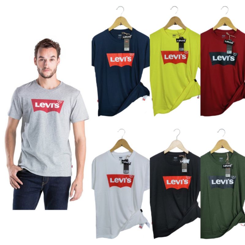 เสื้อยืดวินเทจ - ผ้าฝ้ายหลากสี 30s Platisol การพิมพ์สกรีน Levi's การออกแบบแขนสั้น Tshirt M / L / XL_54