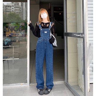 Many Jeans Overalls เอี๊ยมกางเกงยีนส์ขายาวเอวสูงพร้อมส่ง