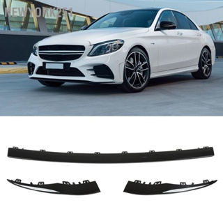 BNewyork251 ขอบกันชนหน้า ด้านล่าง สีดําวาว แบบเปลี่ยน สําหรับ Mercedes Xe2 X80 X91Benz C Xe2 X80 X91Class W205 Amg Line Facelift 2019 Xe2 X80 X912021 3 ชิ้น