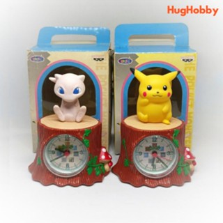 [Set of 2] Vintage 1998 Banpresto Toru Toru Item Pokemon Pikachu &amp; Mew Table Clock (Used)