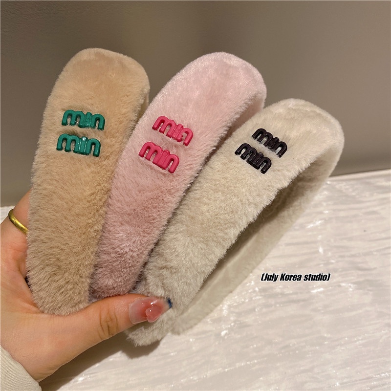 ที่คาดผม กันลื่น ผ้ากํามะหยี่ขนนิ่ม พิมพ์ลายตัวอักษร สีสันสดใส ระดับไฮเอนด์ สําหรับผู้หญิง
