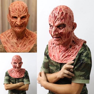 หน้ากากผี Freddy mask Face Latex High-end ตกแต่งงานปาร์ตี้ วันวันฮาโลวีน แกล้งคน Halloween prank Monster Zombie cosplay