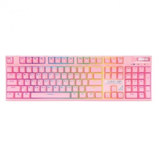 (แถมฟรีแผ่นรองเม้าส์) KEYBOARD SIGNO รุ่น KB-741P PINKKER (BLUE SWITCH) (EN/TH)รับประกัน2ปี
