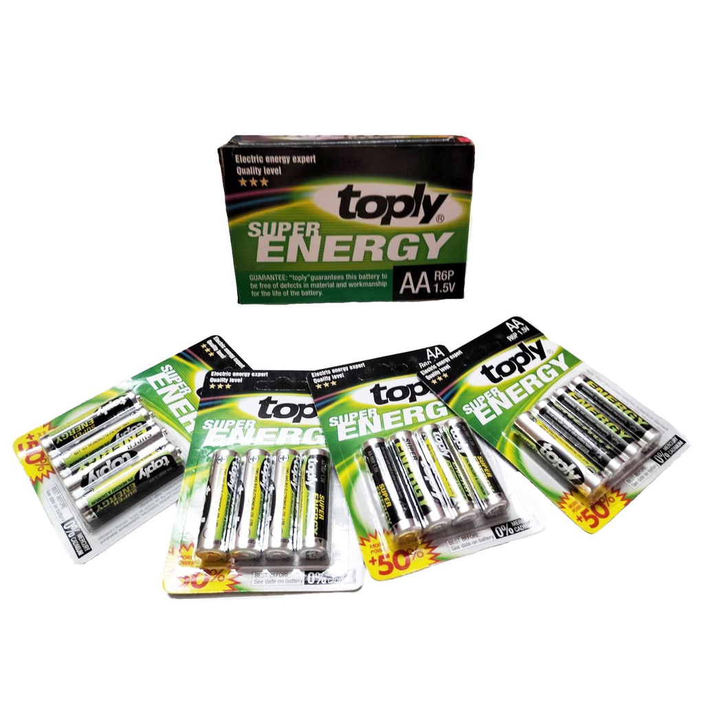 ถ่านAA ถ่านของเล่นAA  คุณภาพดี ถ่านไฟฉาย AA ถ่านนาฬิกา Super energy 1 แพค 4 ก่อน