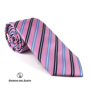 Giorgio Del Sarto Necktie 7.5cm Pink Fabric Texture เนคไทสีชมพูมีเท็กเจอร์