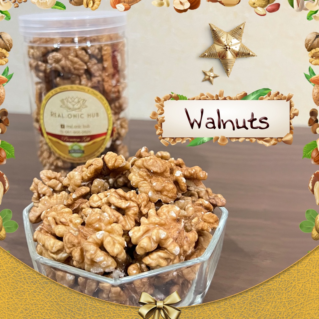 1 กระปุก ถั่ววอลนัท ดิบ ไม่ขม / Raw Premium Walnut No Bitter สหรัฐอเมริกา / USA Natural 100%