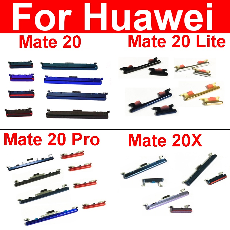 ปุ่มปรับระดับเสียงไฟสําหรับ Huawei Mate 20 Pro 20 Lite 20X Up Down ปุ่มควบคุมเสียงซ่อม Flex Ribbon Cable อะไหล่