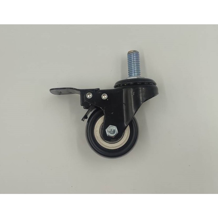 ล้อยางPU.แบบเกลียว M12 (P. 1.75) ล้อหมุนได้ 360 องศา มีลูกปืนล้อ แบบมีเบรคและไม่มีเบรค ราคาต่อ 1 ชิ้น มีล้อ 2 - 3นิ้ว - รูปที่ 2