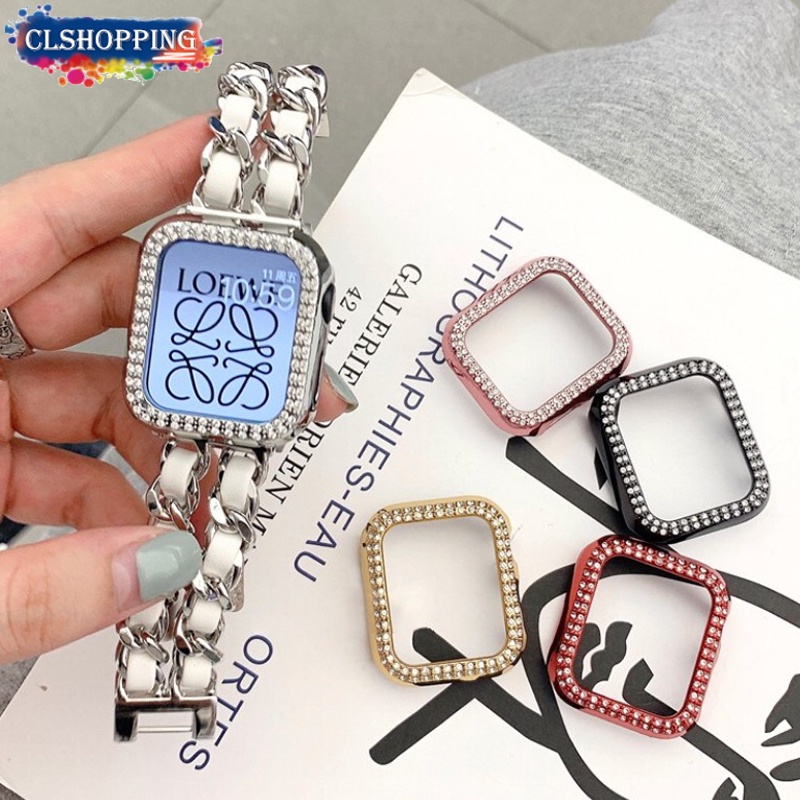 เคสนาฬิกาข้อมือ ประดับเพชร สําหรับ Apple watch 41/45/44/40/42 มม. 38 มม. 49 มม. iWatch series 8 Ultra 3 4 5 6 7 2 1 se