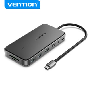 Vention ฮับ USB c 9 in 1 พร้อม M.2 SSD Enclosure Type c เป็น M.2 HDMI USB 3.0 TF SD 3.5 มม. PD100W สําหรับแล็ปท็อป PC Macbook iPad