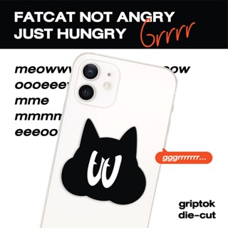 Griptok fatclub fatcat แมวโกรธ ที่ติดหลังโทรศัพท์ ฐานใส พร้อมส่ง