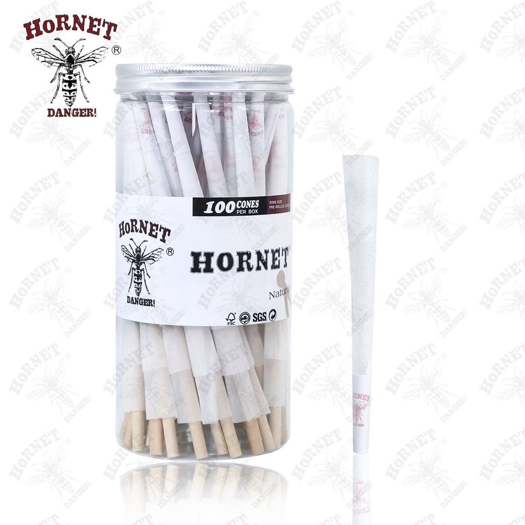 พร้อมส่ง กระดาษโรลพันสำเร็จ HORNET Pre-Rolled Cone 100ชิ้น / กระดาษโรล / White