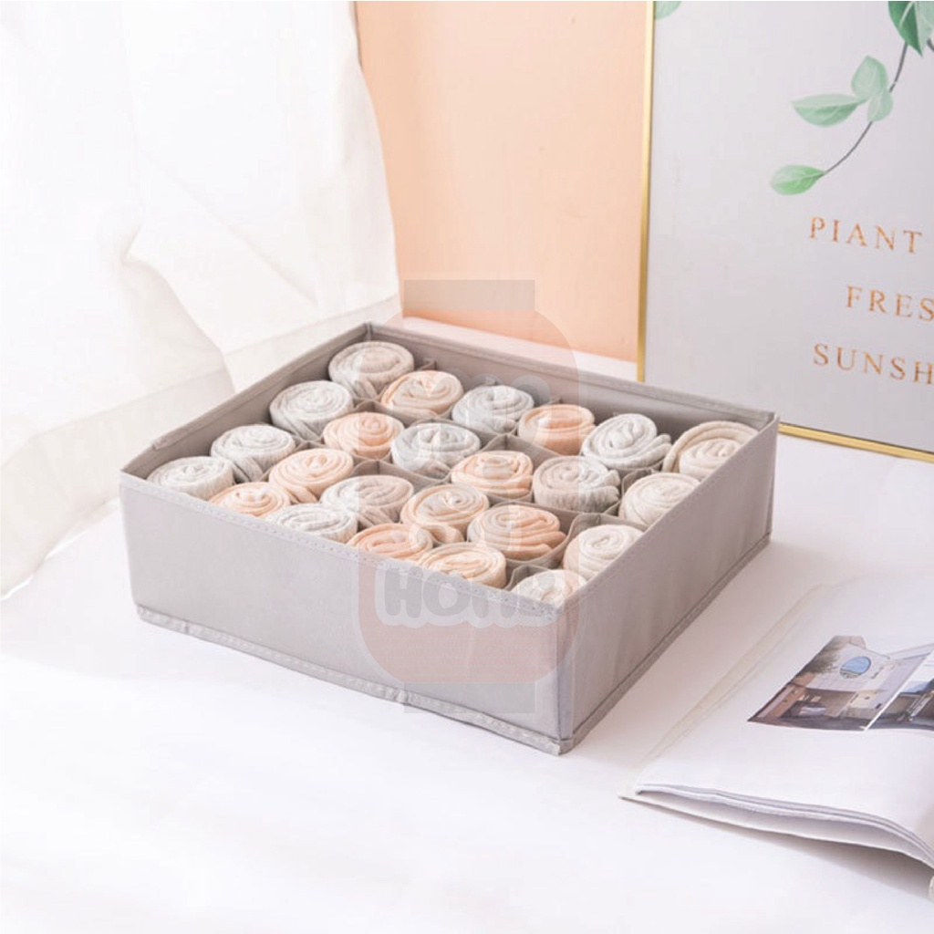 MUSI.HOME【ราคาถูก】กล่องเก็บชุดชั้นใน กางเกงใน กล่องเก็บถุงเท้า มีช่องแบ่ง จัดระเบียบตู้เสื้อผ้า KD13 - รูปที่ 2