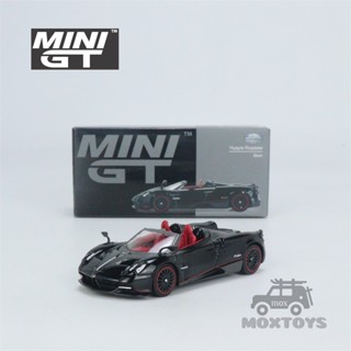 โมเดลรถยนต์ MINI GT 1:64 Pagani Huayra Roadster LHD Diecast สีดํา