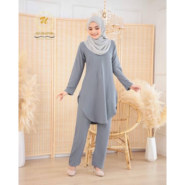 ชุดเซท เสื้อรุ่นมุมโค้ง ผ้าสลาฟ