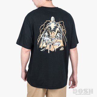 DOSH:OVERSIZED SHORT SLEEVE T-SHIRT BLACK ADAM-DAMT5004-BL