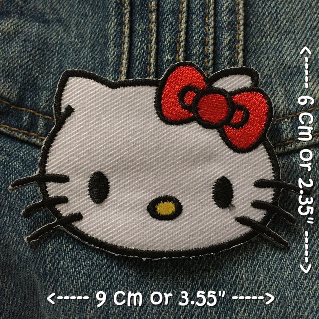 แมวคิตตี้ Kitty ตัวรีดติดเสื้อ อาร์มรีด อาร์มปัก ตกแต่งเสื้อผ้า หมวก กระเป๋า แจ๊คเก็ตยีนส์ Cute Embroidered Iron on P...