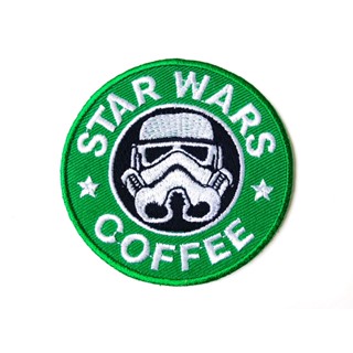 ตัวรีดติดเสื้อ Star Coffee กาแฟ Stormtrooper ไบค์เกอร์ ตัวรีด (Size M) อาร์มรีด อาร์มรีดติดเสื้อ