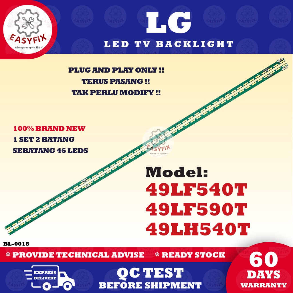 49LF590T (ใหม่) 49LH540T 49LF540T / 49LH540T-TA LG 49 INCH LED TV BACKLIGHT (TV LAMP) 49lf540 49lf59