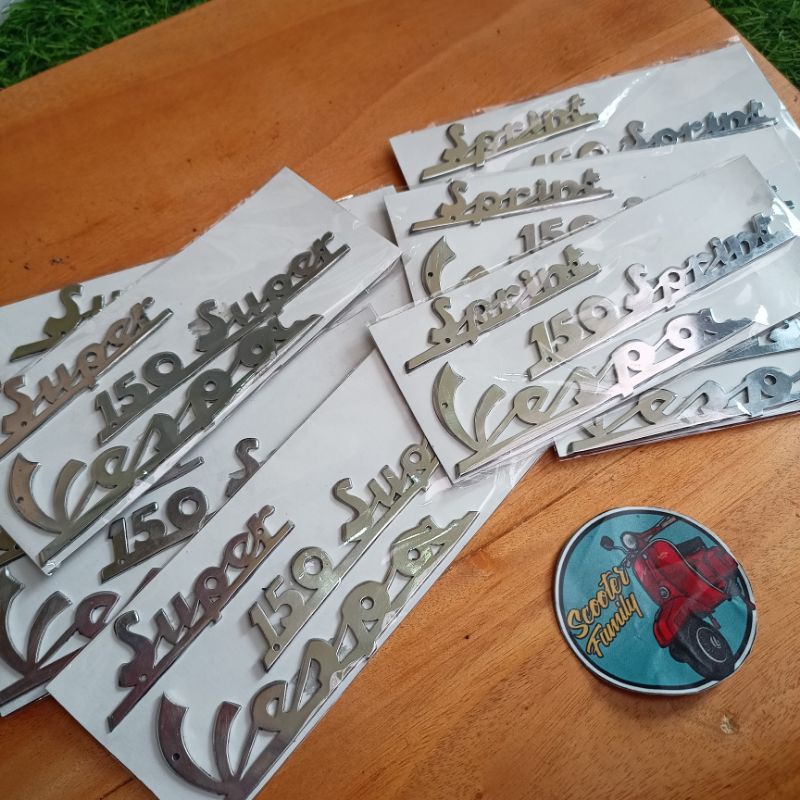Emblem emblim set vespa super sprint Continents 3 อลูมิเนียมหนา 1.7 มม.