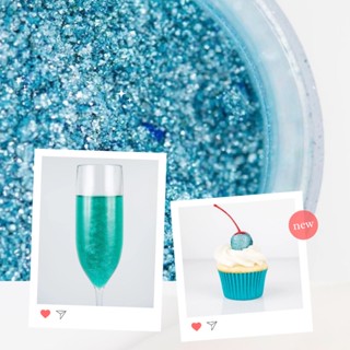 TEAL EDIBLE GLITTER  กลิตเตอร์ฟู๊ดเกรด ทานได้100%  สำหรับผสม ค็อกเทล แชมเปญ  ขนมหวานอื่นๆ