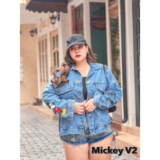 Jacket Mickey Jeans เสื้อแจ็คเก็ตยีนส์นำเข้า  แต่ง สกรีน มิกกี้