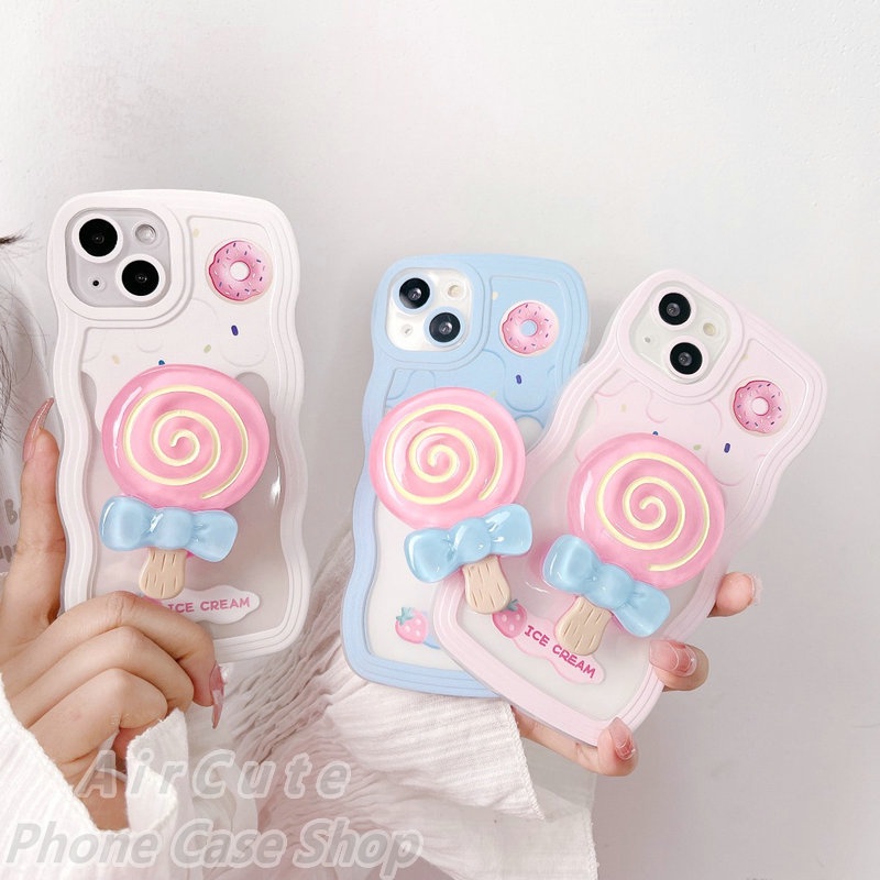 เคส Samsung A15 A14 A13 A12 M12 A11 M11 A05 A05S A04 A04S A03 A03S A02 A02S A73 A72 A71 A70 A55 A54 A53 A52 A52S A51 A50 A50S A30S 4G 5G Transparent Wave Ice Cream Lollipop Soft Case