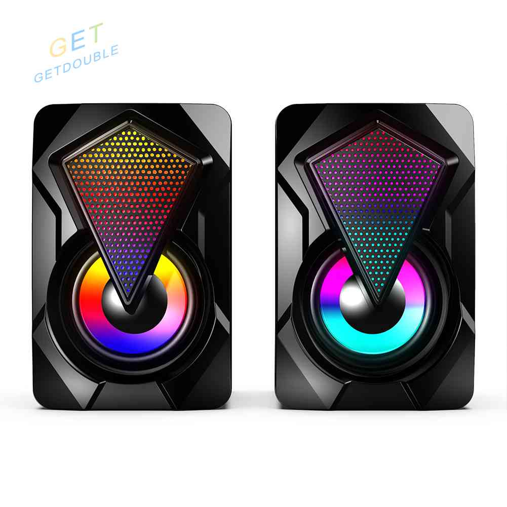 X2 ลําโพงคอมพิวเตอร์ USB 3Wx2 เบส พร้อมไฟ RGB สําหรับ PC #8