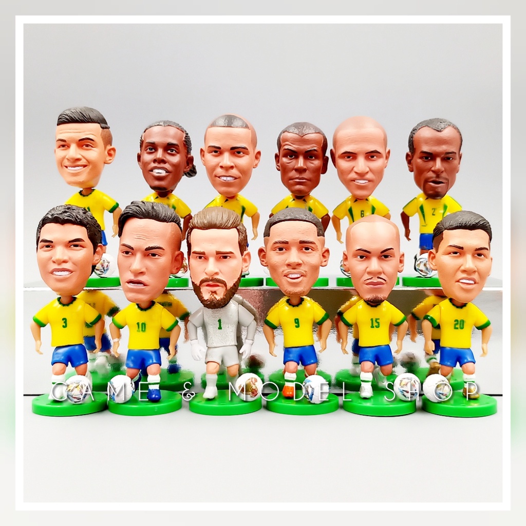 ***สินค้าพร้อมส่ง***โมเดลนักฟุตบอลรวมชุด ทีมชาติบราซิล(สูง 6.5 ซม.) Soccerwe Model ตุ๊กตานักบอล นักเตะ โมเดลนักเตะ