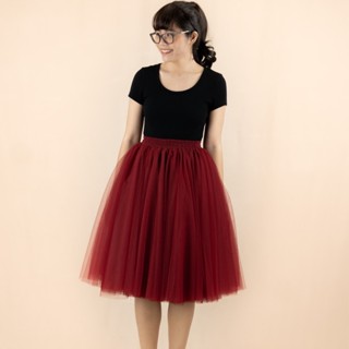 LARLA ✿ SK01RD กระโปรงสุ่ม กระโปรงเจ้าสาว Tutu Skirt สีแดง