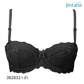 Jintana เสื้อชั้นใน (เสริมโครง) รุ่น Basic Bra รหัส JB2832 สีดำ