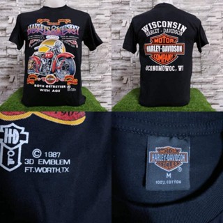 เสื้อยืดharley davidsonผ้านุ่มคอฟิตไม่มีข้างcotton100%ไซส์SMLมีมากกว่า40แบบ