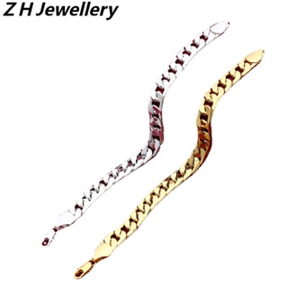 [Z H Jewelry] สร้อยข้อมือ กว้าง 10 มม. สไตล์ฮิปฮอป ร็อค เรโทร เครื่องประดับแฟชั่น สําหรับผู้ชาย