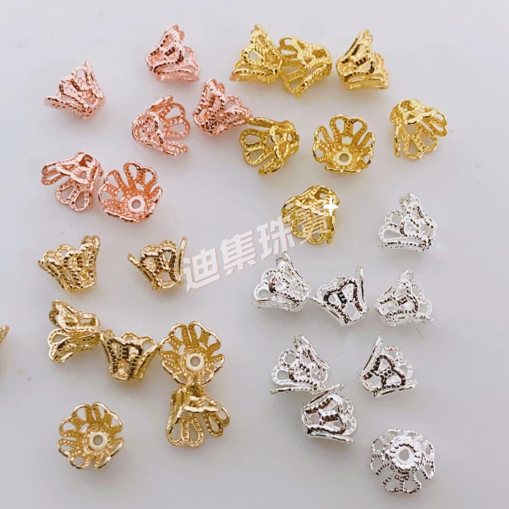 ตัวรองกระดุมพวง dispatch ขนาด 5*6 มม. สำหรับทำเครื่องประดับ DIY จากทองคำเคลือบและเงิน