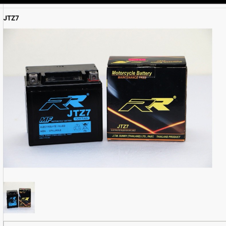 แบตเตอรี่ RR รุ่น JTZ7 สำหรับ Honda PCX CLICK SCOOPY-i / Yamaha Filano Fiore และอีกหลายยี่ห้อ คุณภาพดี ไฟเต็ม พร้อมใช้งา